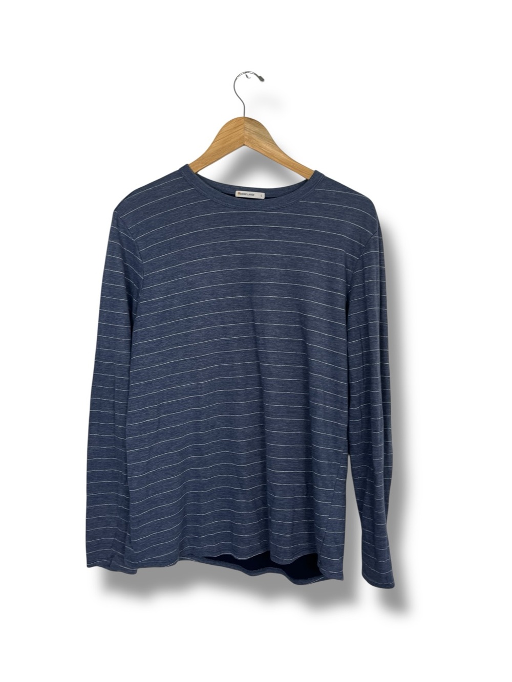 Marine Layer Men’s Striped Crewneck Pullover Double Layer Navy Made In USA Large